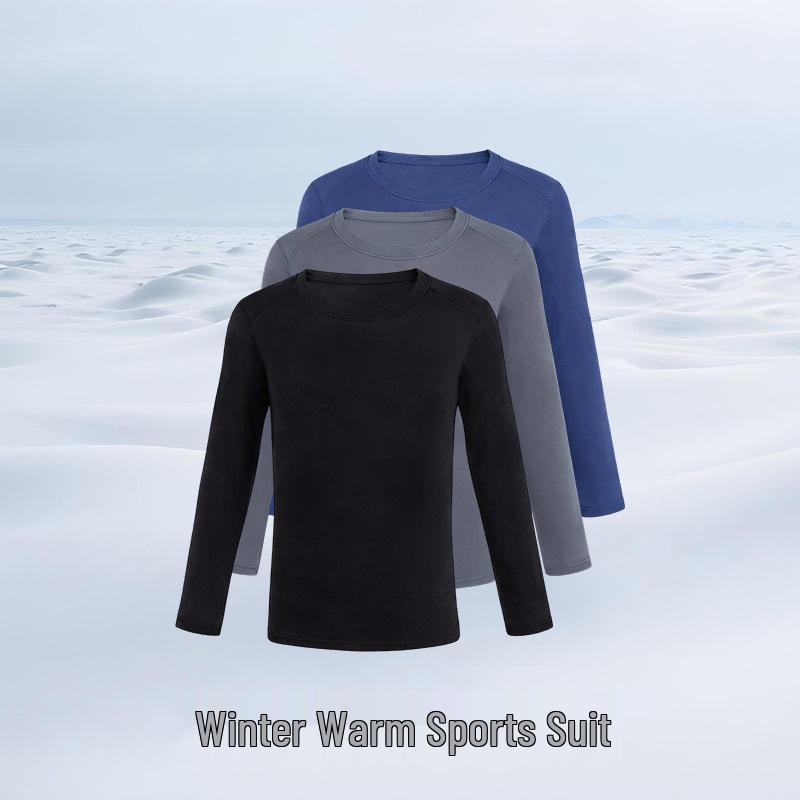 Girls' Velvet-Lined Warm Underwear Set - Seamless Long Sleeve and Pants for Autumn/Winter