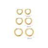 St.delan Gold-Plated Stainless Steel Hoop Earrings Unisex Jewelry