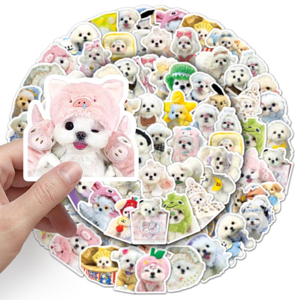 50pcs Maltese Dog Angel Stickers - Cute, Waterproof Decoration for Water Bottles, Computers & Stationery