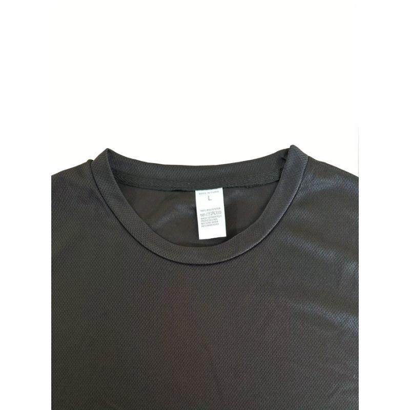 European Size Plus Size Print Men'S Summer Casual T-Shirt Featuring a Letter Design, Round Neck, Short Sleeves, Slight Stretch, Knitted Fabric