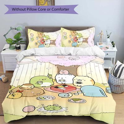 3pcs Sumikko Gurashi Pattern Bedding Set Duvet Cover Set Includes Duvet Cover &pillowcases, Perfect All Season Bedroom Decoration & Gift