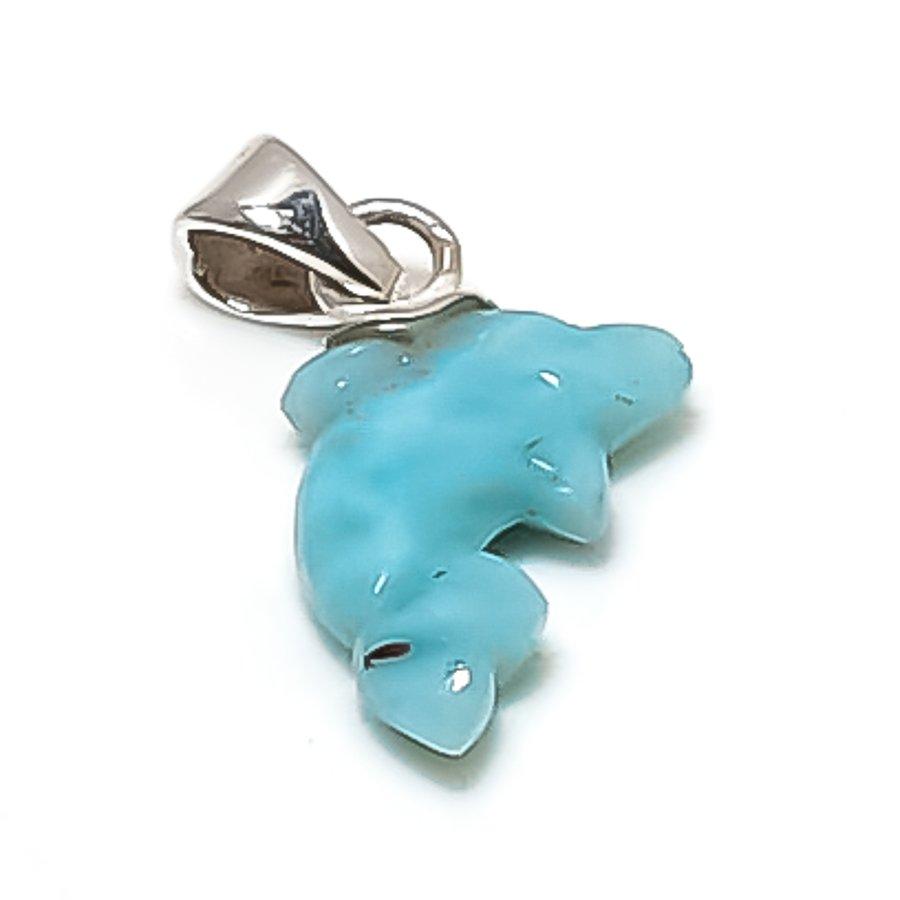 

Natural Larimar Gemstone Handmade 925 Sterling Silver Jewelry Pendant 0.71 c8i98