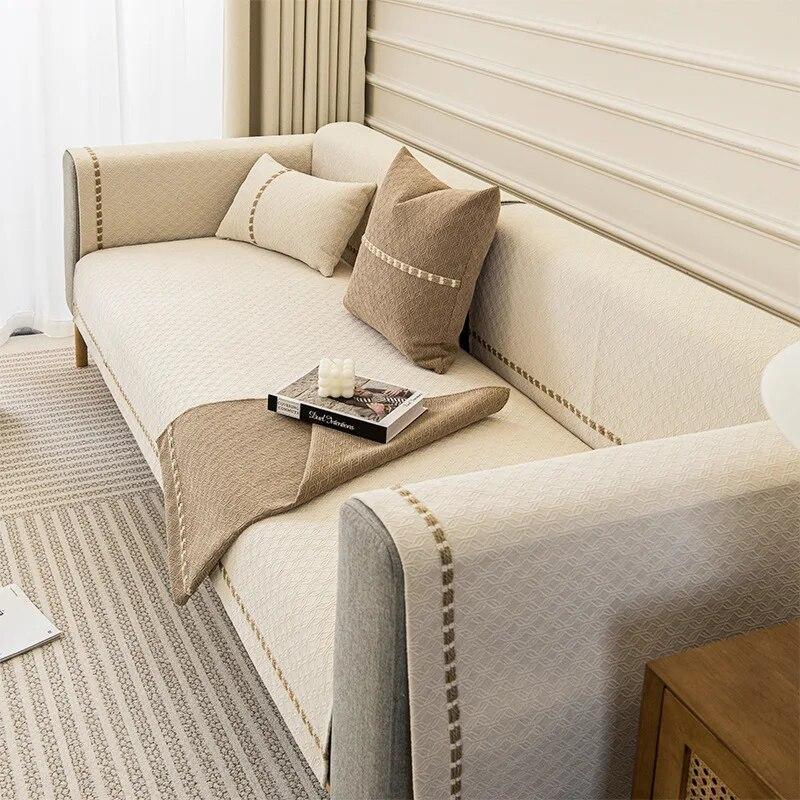 Sofatuch mit Chenille-Textur, für alle Jahreszeiten, universelle Anti-Rutsch-Sitzkissen, 2023 neuer, einfarbiger, moderner, hochwertiger, weicher Sofabezug