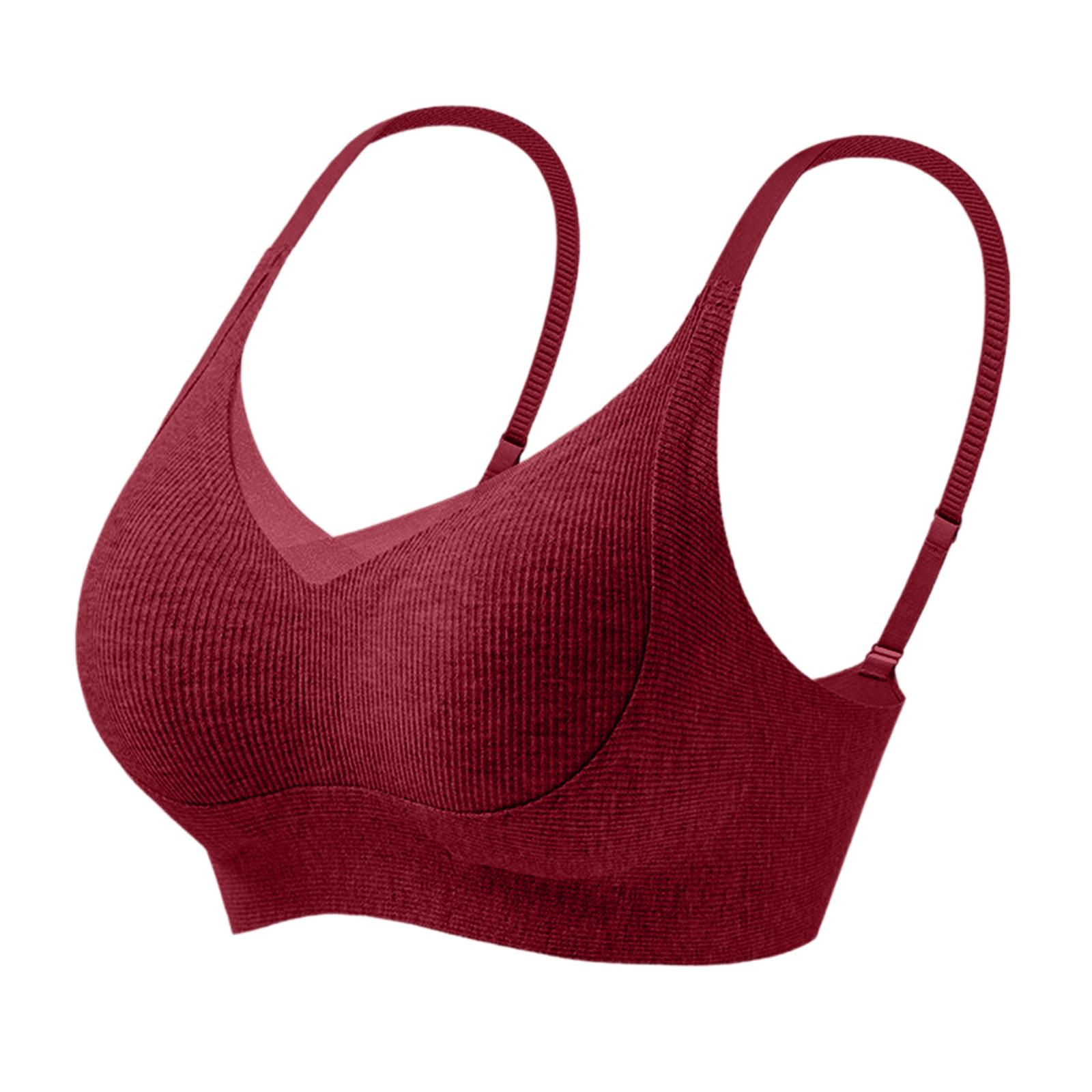

Бездротові бюстгальтери для жінок Безшовні Повна підтримка Комфорт Пуш-ап Бралети Без кісточок М який Підтримуючий Бюстгальтер X-Large винний