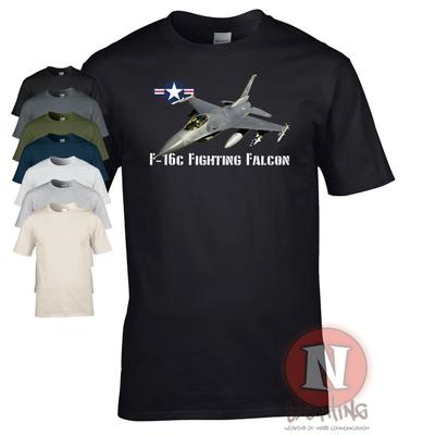 F-16c Fighting Falcon T-Shirt Ee. Uu. Luchador Flugzeug Amerikanisch Krieg Jet USAF