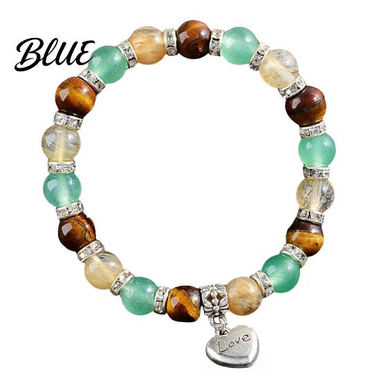Casual Style Bracelet Artificial Crystal Beaded Good Luck 8mm Stone