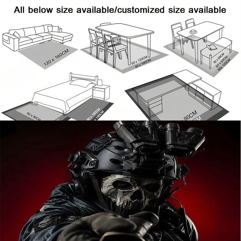 COD Flannel Printed Carpet, Home Sofa Decoration for Living Room & Bedroom, Non‑Slip Play Flannel Floor Mat for Game Room