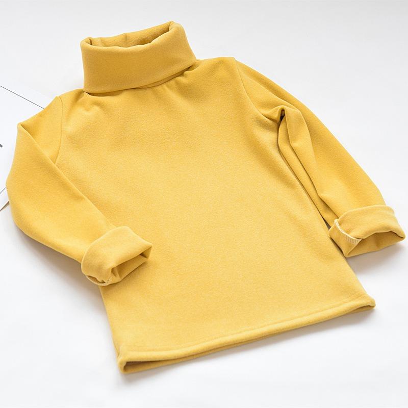 Mädchen Kinder Langarm Hoher Kragen T-Shirt Herbst Basic Oberteil