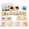 Scatola di Ferro per Bambini Illuminazione Numerica Puzzle di Legno con Animali e Cibo a Coppie Gioco di Allenamento al Pensiero Logico Giocattoli Educativi