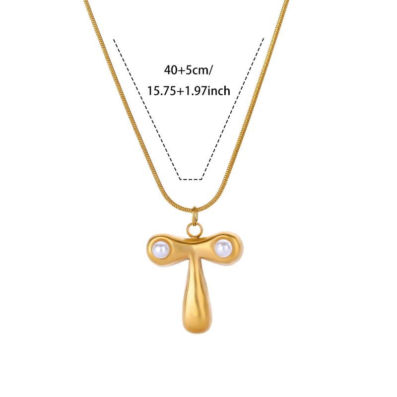 Vintage Stainless Steel Glossy Letter Necklace Female Zircon Cute Bubble English Letter Pendant Necklace New