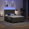 LED Box Spring Bed with Mattress Dark Gray 140 x 190 cm Fabric