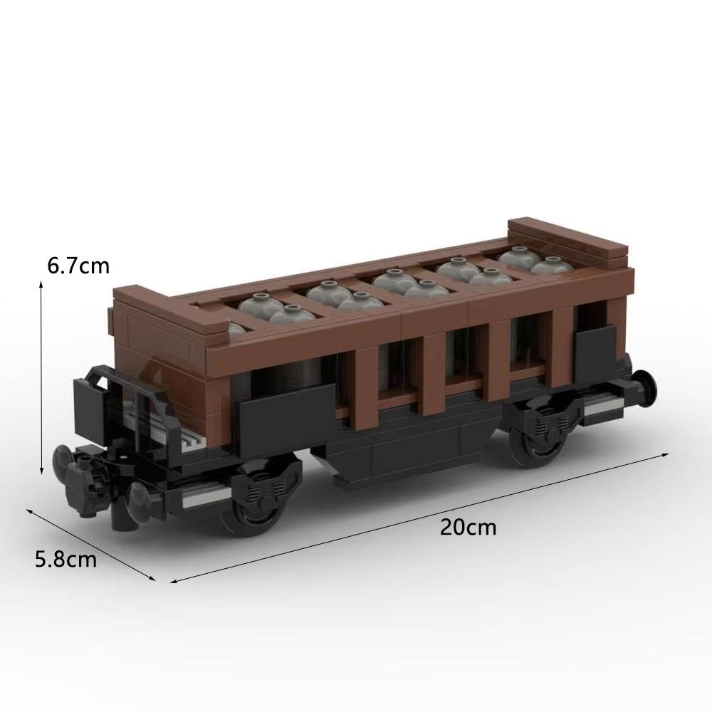 MOC Train Carriage Model, Rail Transport Vehicle, Coal Transport Vehicle, Rail Lift Pole Indicator Light, Train Accessories