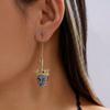 Crystal Halloween Skull Earrings Zircon Long Tassel Drop Earrings Skeleton Dangle Earrings  Unisex