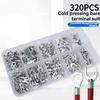 320pcs Cold Pressing Bare Terminal + Clip Set 10 In 1 Multi-function Crimping Pliers Ot/Ut Fork Round Bare End Wiring Terminals