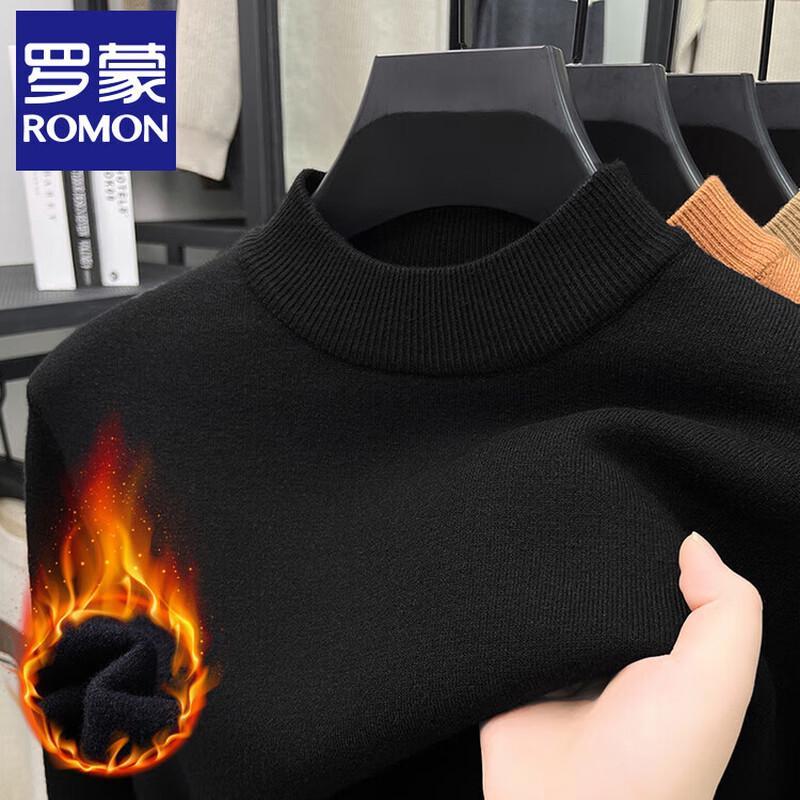 ROMON Men's Thick Plush Knit Sweater