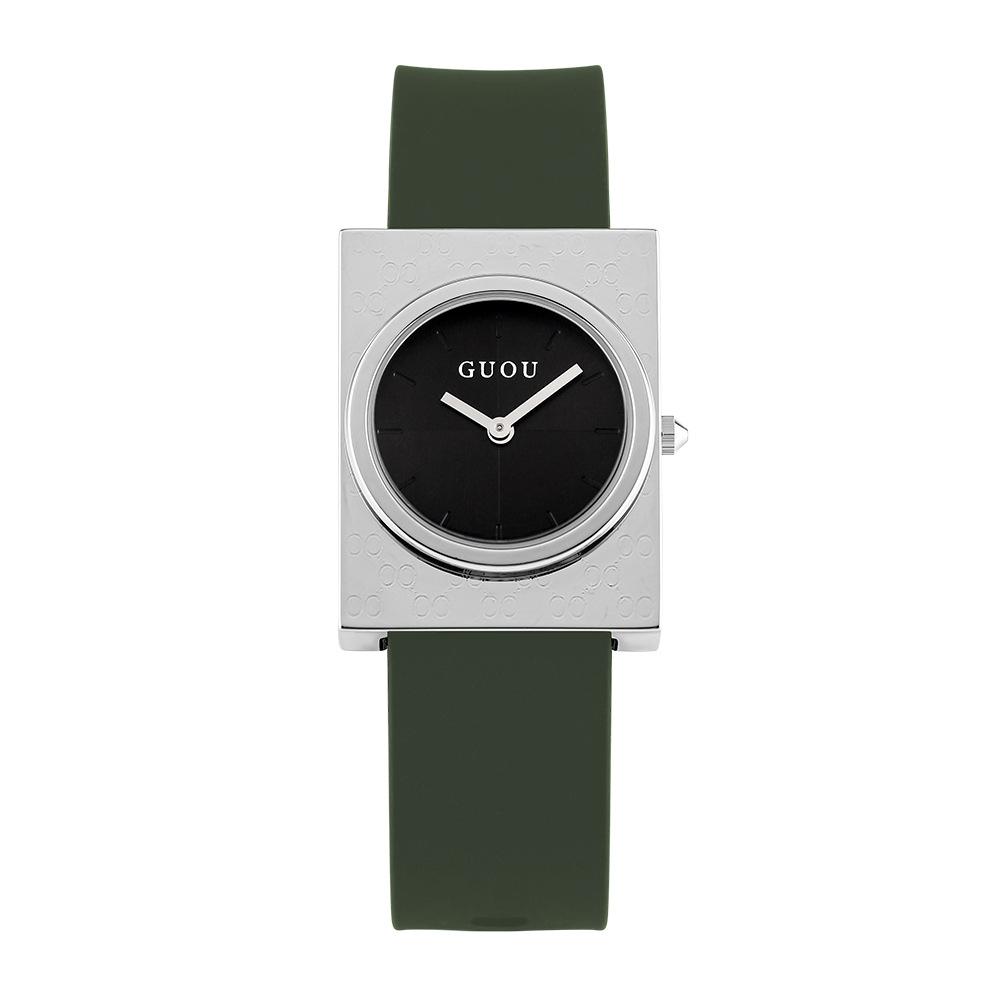 

Новые модные и простые наручные часы, квадратные снаружи и круглые внутри, кварцевые часы из силикона, повседневные и универсальные женские часы