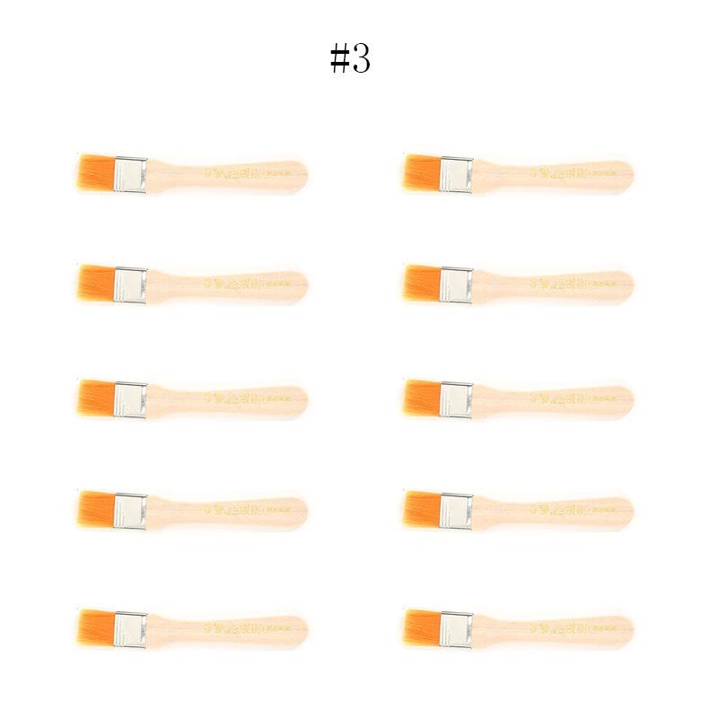 5/10/12pcs/Set Memory Nylon Paint Brushes for Acrylic/Oil/Watercolor Drawing Wooden Synthetic Bristles Easy To Clean BBQ Brush