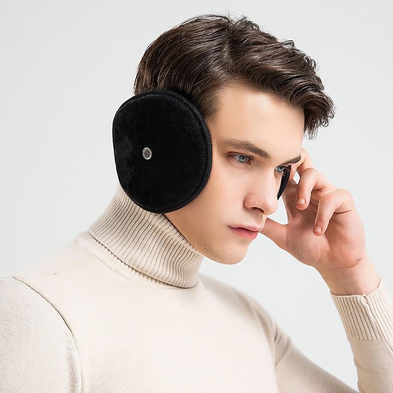 Men's Winter Earmuffs: Plush, Thickened, Amplified Sound Holes, Fashionable Riding Ear Warmers