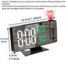 Projektions-Digitalwecker, Temperatur, Luftfeuchtigkeit, Nachtmodus, Schlummerfunktion, 12/24 Stunden, USB-betriebene Projektor-Tisch-LED-Uhr