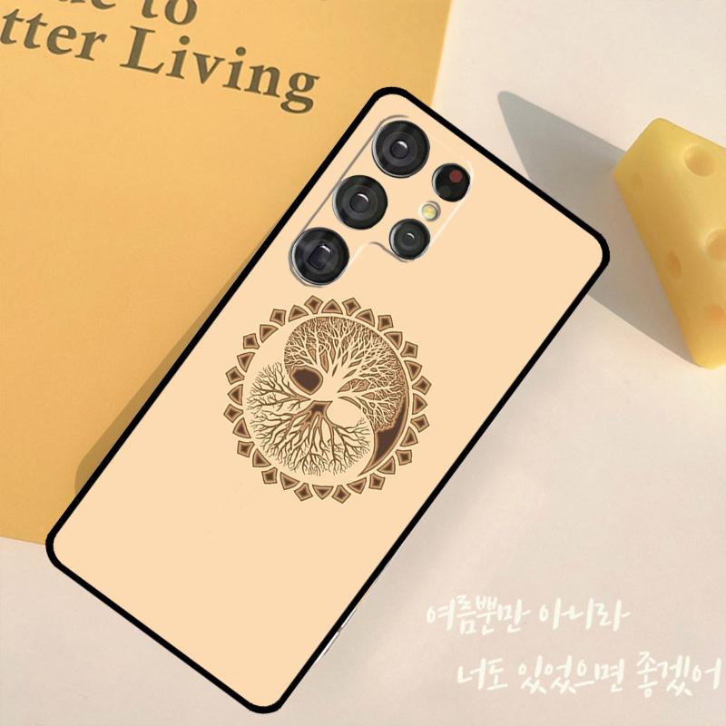 Tree of Life Yin Yang Cover For Samsung Galaxy S23 S21 S22 Ultra S20 FE S8 S9 S10 Plus Note 10 Note 20 Ultra Case