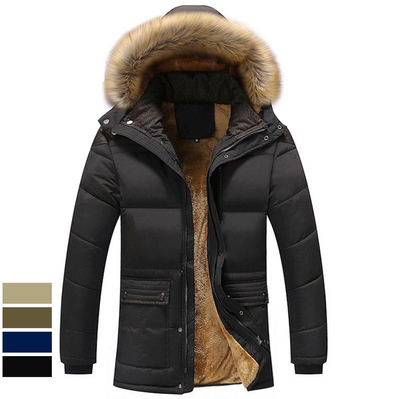 Men's Military Coat Thicken Warm Outwear Parka Hooded Jacket Outdoor Winter Fashion