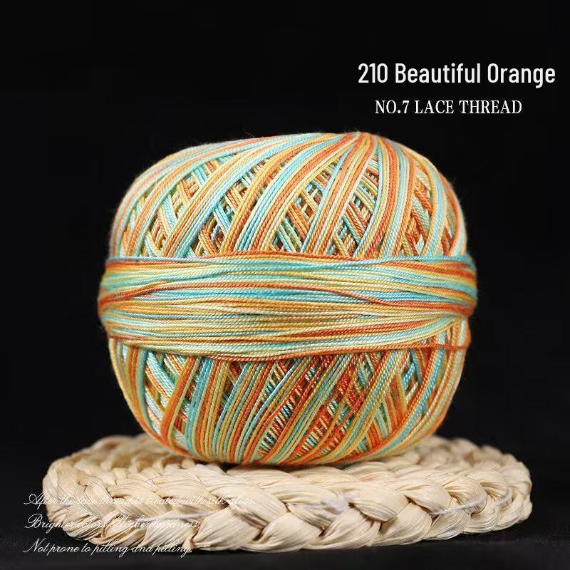 No. 7 Pure Cotton Silk Lace Yarn – Hand-Knitted, Strong Twist, Soft Half-Sleeve Crochet Yarn