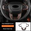 Holzmaserung Innenraum-Überzugsabdeckungen für Ford Ranger Wildtrak T9 2023 2024 Armaturenbrett-Verkleidung Lüftungsdüse Mittelkonsole Schalthebel-Panel-Abdeckung