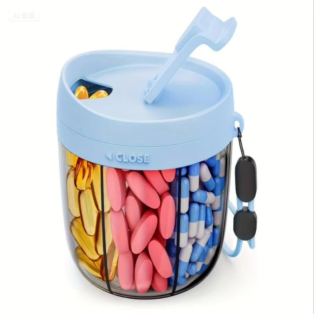 

Plastic Pill Dispenser Wide Opening Pill Organizer Box New Pill Container for Vitamin