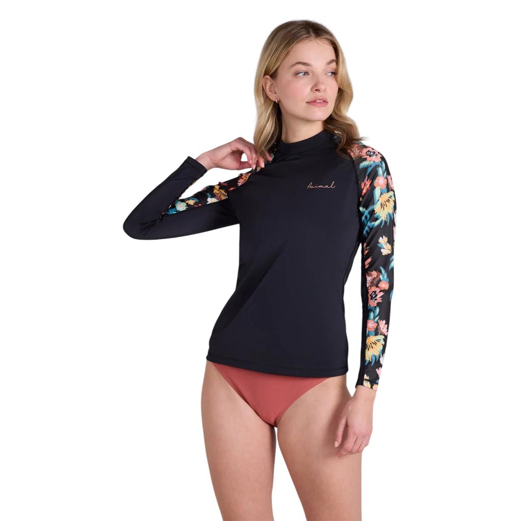 Animal Womens/Ladies Lillie Floral UPF 50+ Raglan Rash Guard
