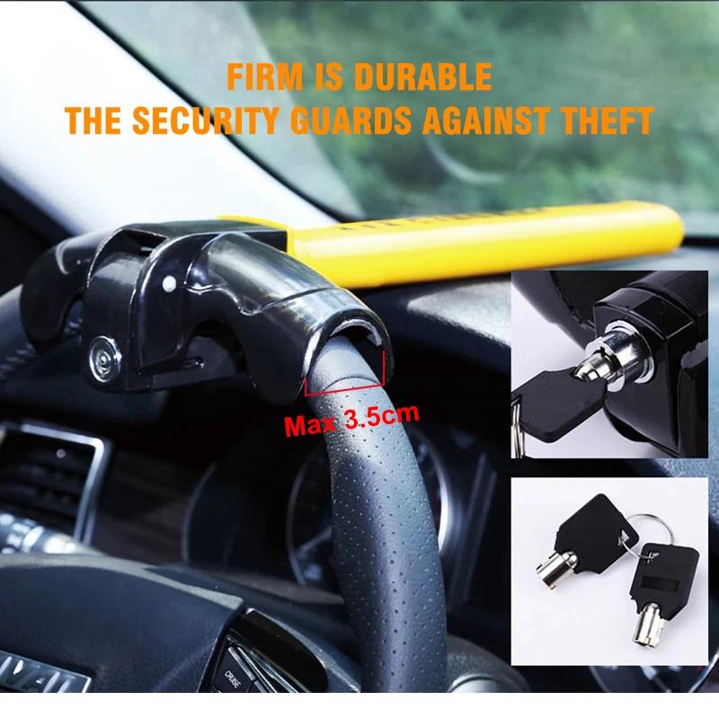Universal Car Steering Wheel Lock Heavy Duty Anti-theft Car/Van Rotary T-Bar Steering Wheel Lock Enhance Security Immobiliser
