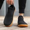 Men's Wide-head Casual Shoes Slip On Flying Woven Sneakers