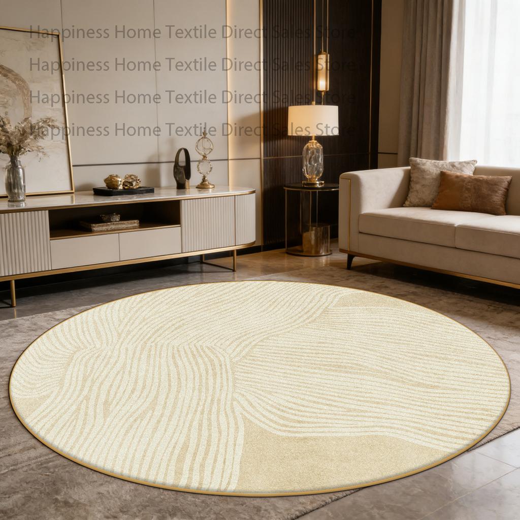 Moderner Helle Farbe Runder Wohnzimmerteppich Dekoration Schlafzimmer Weich Rutschfest Sofateppich Waschbar Große Fläche Arbeitszimmer Bodenteppiche