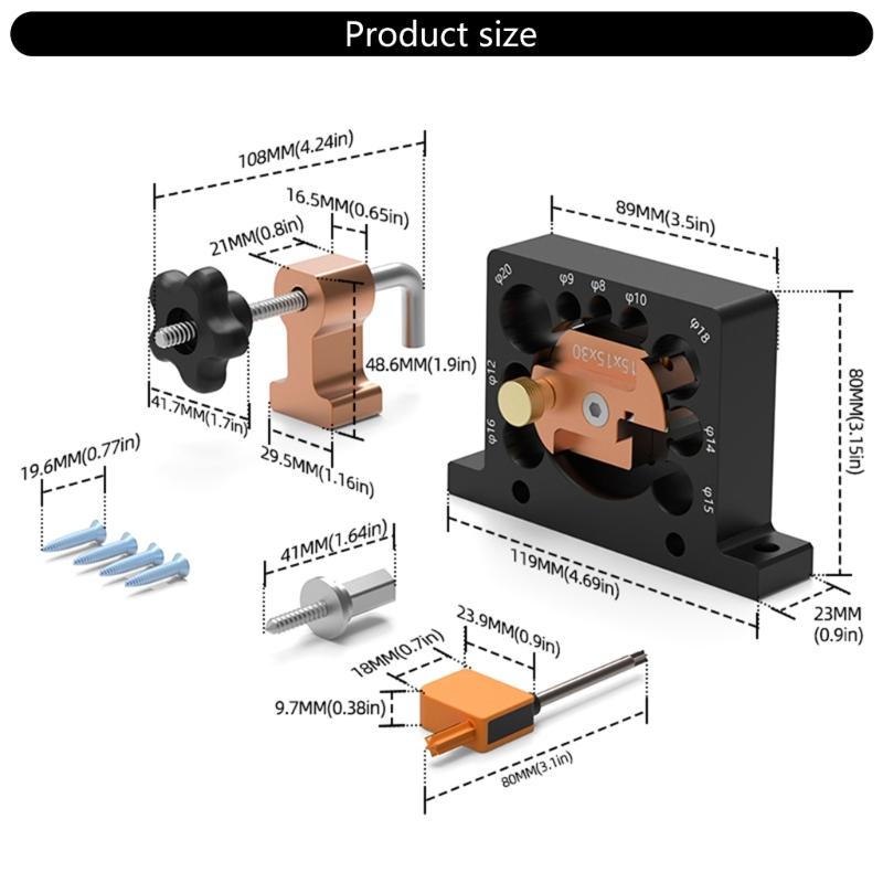 Dowel Cutter Plate Jig Kits with 9 Holes Suitable for Efficient and Accurate Wood Shaping Crafting Carpentry Enthusiasts