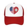 Amazigh Rifian American Pride Heart USA Flag Custom Mesh Baseball Caps Unisex Camping Unisex Beach Golf Hat Trucker Cap
