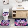 Demon Slayer Art 3Pcs Flannel Toilet Mat Set Bathroom Rug Bath Carpet Non Slip Home Decor Toilet 3 Pcs Bathroom Textile Set