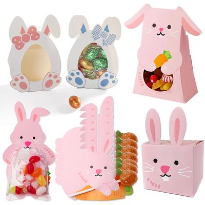 Easter Candy Box Pink Blue Rabbit Ear Candy Box Easter Bunny Egg Gift Box Candy Bag Kid Birthday Baby Shower DIY Candy Box Decor