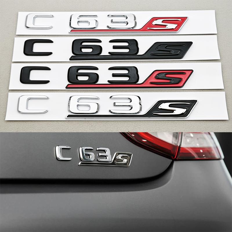 For Mercedes Benz AMG C63S Auto Tail Accessories New 3D ABS Car Styling Logo C63S Badge Sticker Rear Trunk Emblem Decals