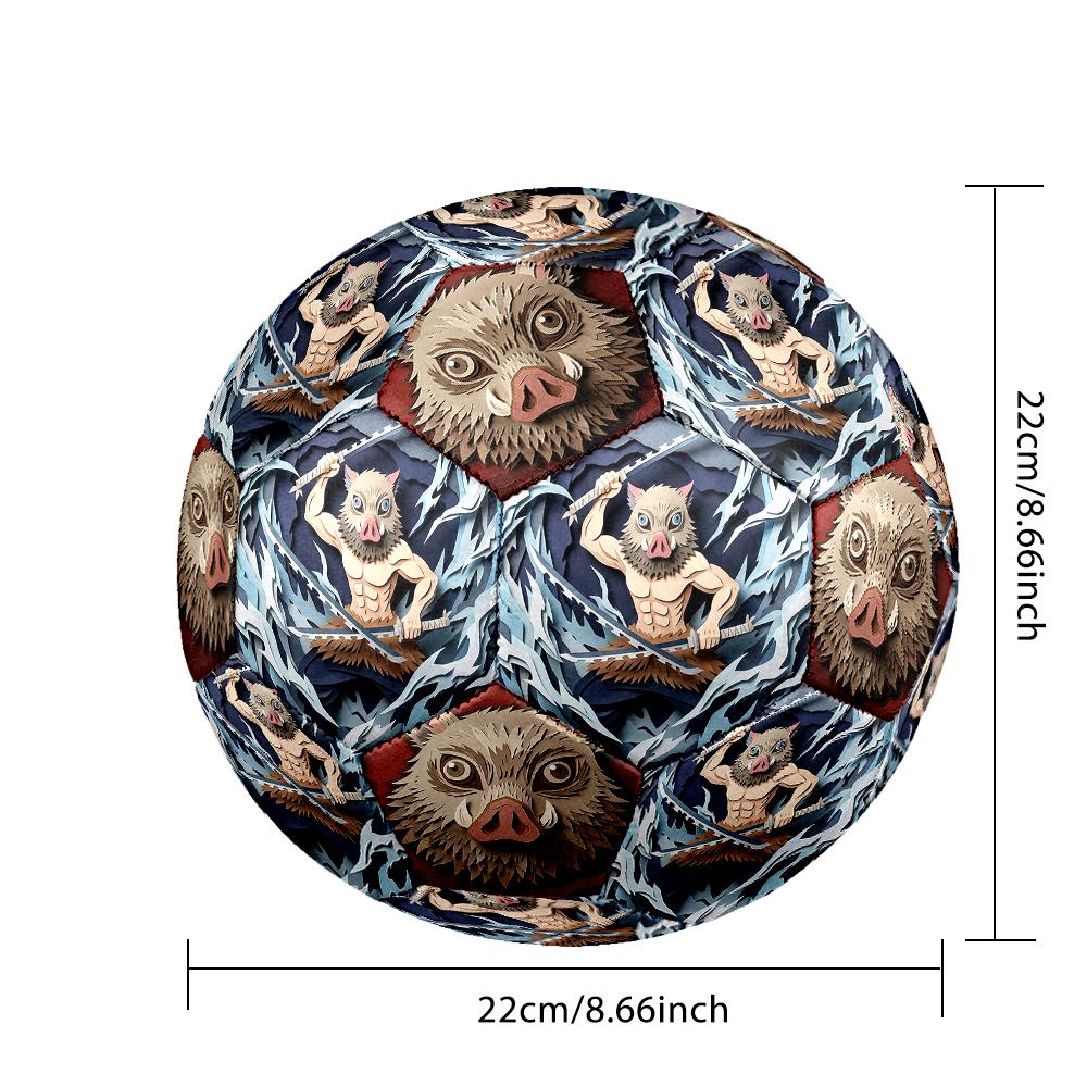 1pc Demon Slayer Kimetsu No Yaiba Football Soccer Ball Size 5 Indoor Soccer Ball Fashion Colorful  Backyard Game -Great For Sports Fans Gift HE11