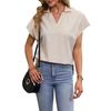 Sommer Damen T-Shirt Revers bequem lässig Kurzarm einfarbig Damen Tops