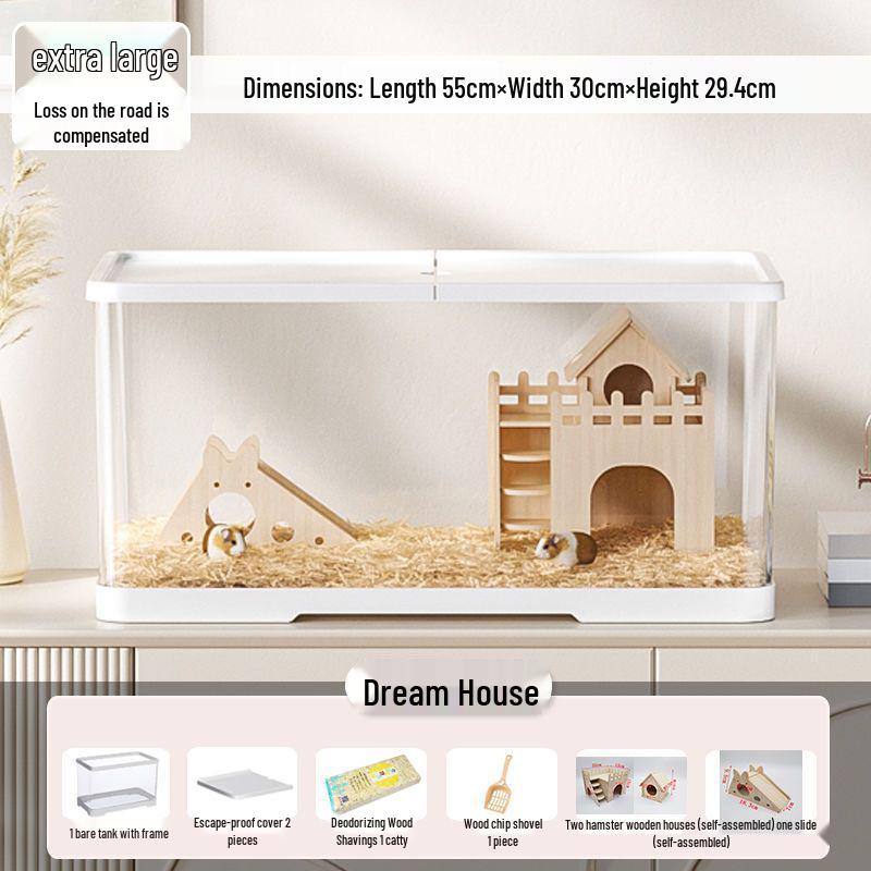 Golden Hamster Luxury Acrylic Villa - Transparent Breeding Cage with Spacious Bedroom