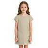 Girls Casual Short Sleeve Dress Lightweight Breathable Summer Dress Made from Cotton Linen Fabric Comfortable Fit Simple Design