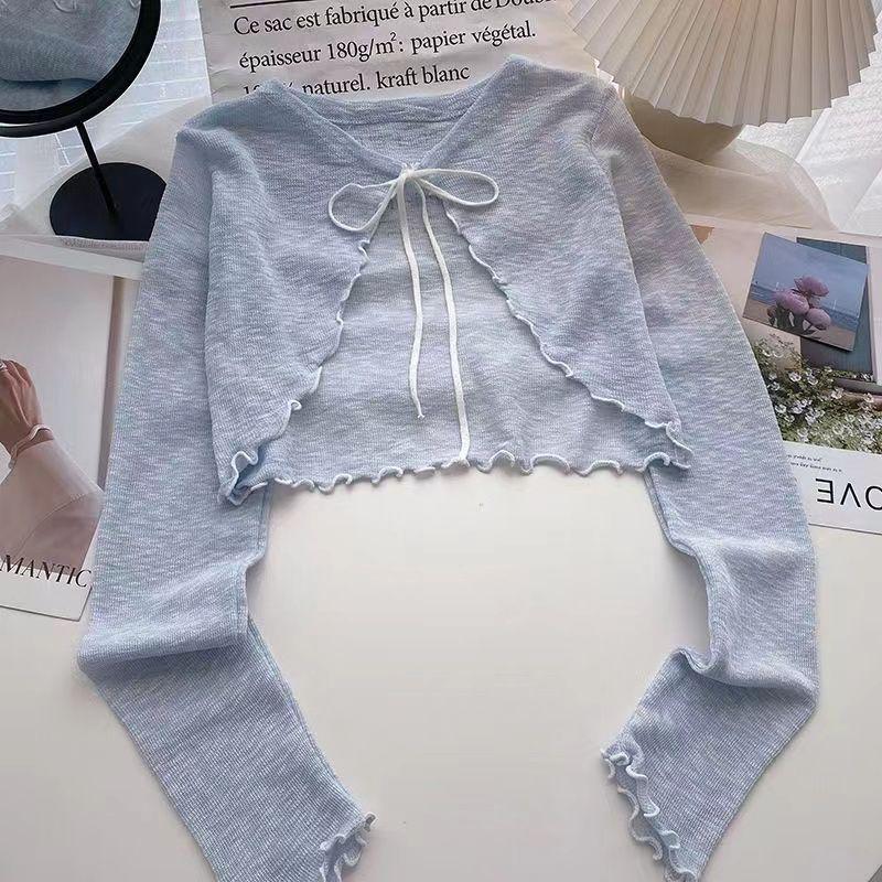 

Ice Silk Short Cardigan Set: Summer Sun Protection with Camisole Skirt & Shawl for Women One Size