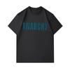 Men's 100% Cotton Crew Neck Short Sleeve T-Shirt, Casual Anarchy Spiky Gothic Text Print Breathable Soft Summer Everyday Tee for Daily Wear