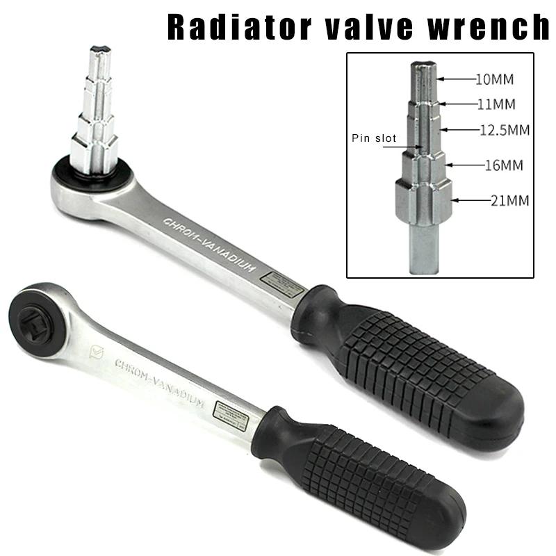 

Multi-purpose Durable Radiator Spanner Hand Tool Radiator Stepped Wrench+Ratchet Carbon Steel Tools Step Wrench чёрный