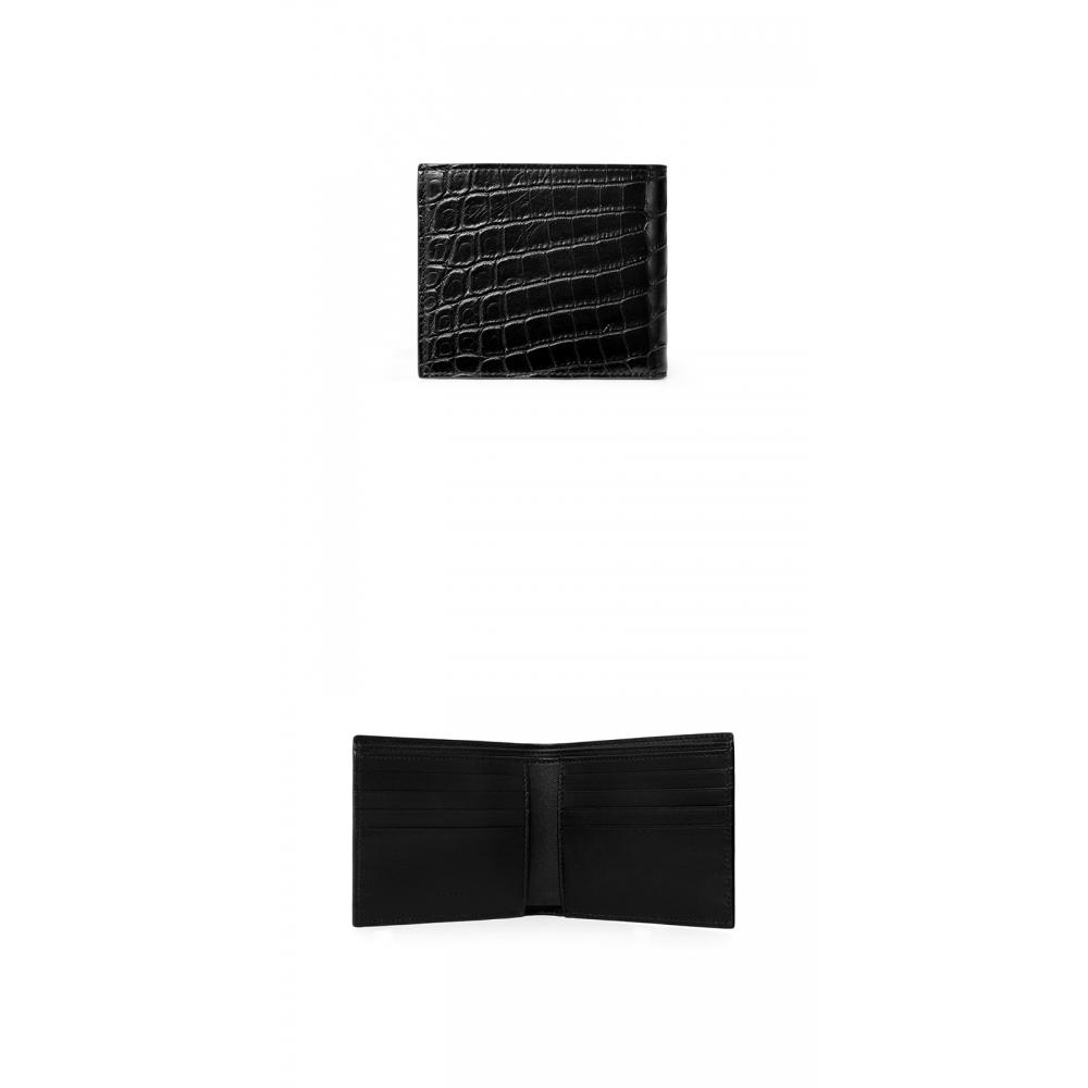 Saint Laurent Classic East West Crocodile Embossed Wallet 396307 Dzede