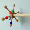 Perch Toy With Rotating Balls Wood Interactive Bird Stand Colorful Parrot Foraging Toy Rotating Windmill Toy For Lovebirds