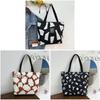 Borsa Tote in Tela da Donna con Tasca con Cerniera Urbana Casual Elegante Stampa Lettere