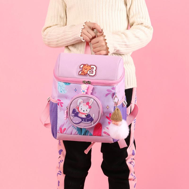 New cartoon children's bag flower cute backpack kindergarten primary school students school bag to reduce the burden of large capacity