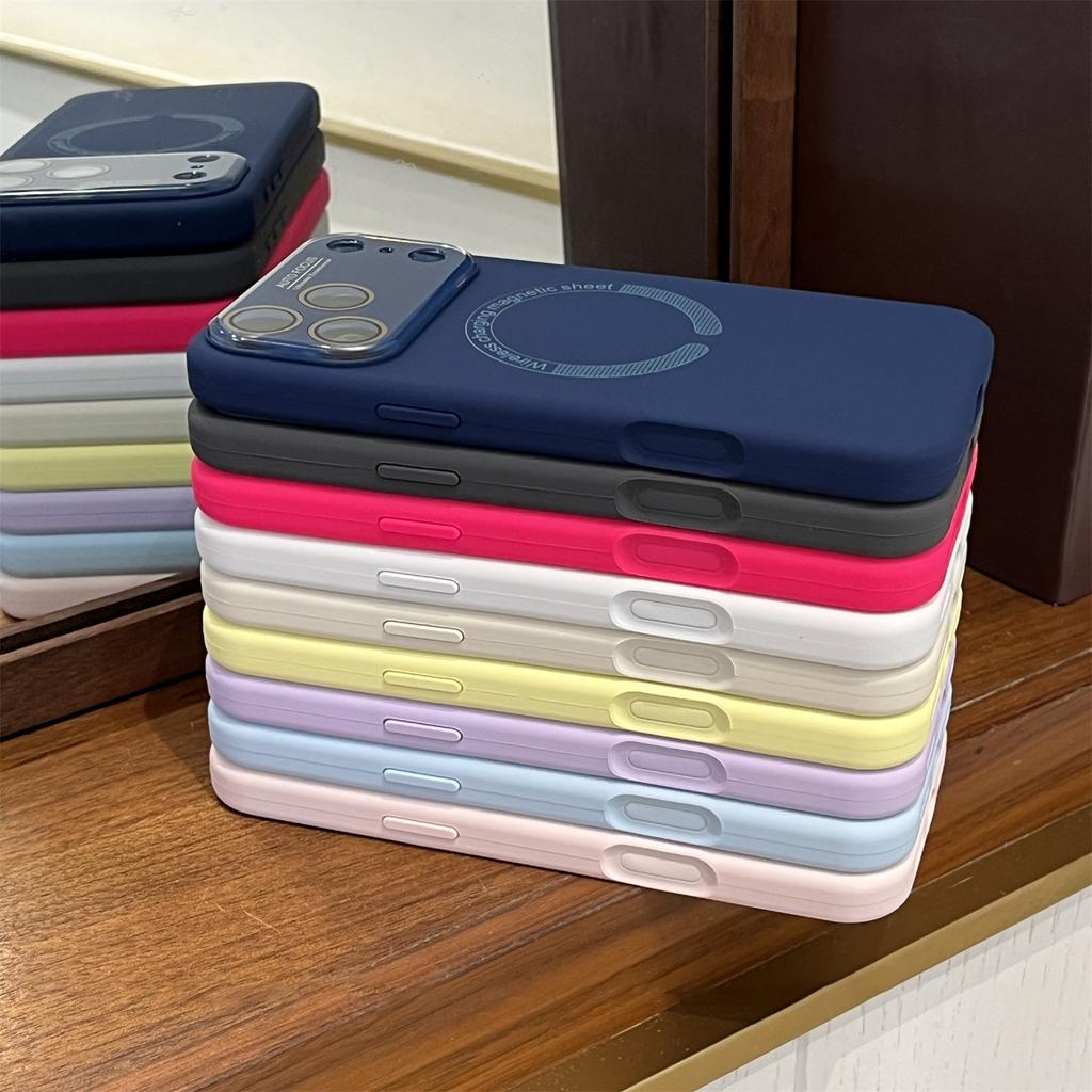 Camera Lens Protection Liquid Silicone Phone Case for iPhone 17 16 15 14  Pro Max Shockproof Soft For Magsafe Magnetic Cover