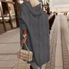 Women'S Casual Long Hooded Cardigan with Pockets - Beige, Round Neck, Long Sleeve, Fall/Winter Fashion, Layering Piece, Sweater Hoodie